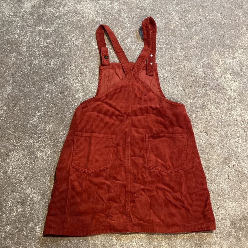 Bluespice Corduroy Overall Skirt Red Skirtall Adjustable Straps SIZE M - Picture 4 of 4